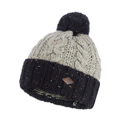Mantaray - Grey cable knit bobble hat