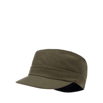 J by Jasper Conran - Olive train driver hat with wool
