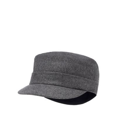 J by Jasper Conran - Grey train driver hat with wool