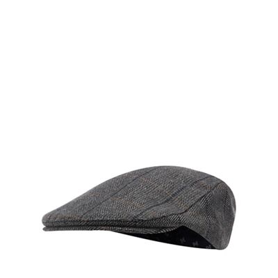 Hammond & Co. by Patrick Grant - Grey windowpane check flat cap