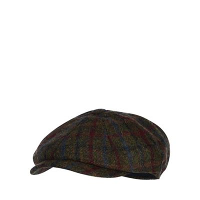 Hammond & Co. by Patrick Grant - Green window pane check wool baker boy hat