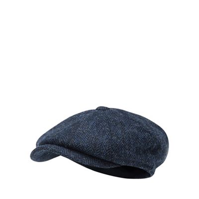 Hammond & Co. by Patrick Grant - Navy herringbone wool baker boy hat