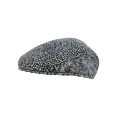 RJR.John Rocha - Grey herringbone Harris Tweed wool flat cap