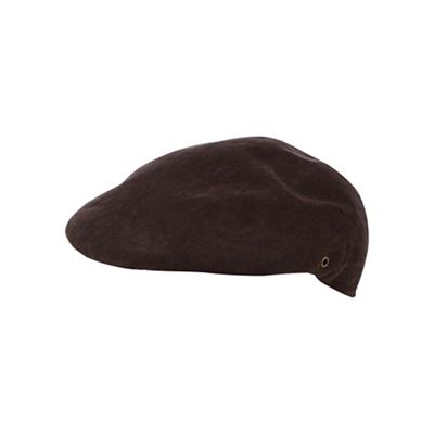 The Collection - Brown moulded flat cap