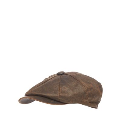 Mantaray - Brown waxed baker boy hat