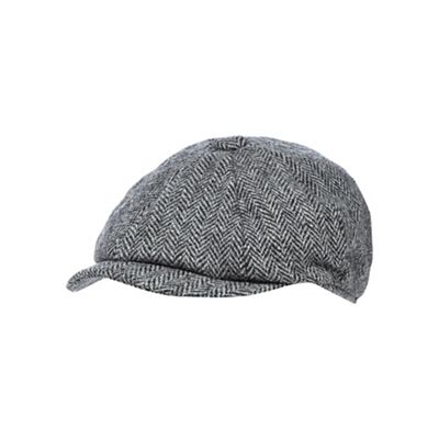 RJR.John Rocha - Grey herringbone Harris Tweed baker boy cap