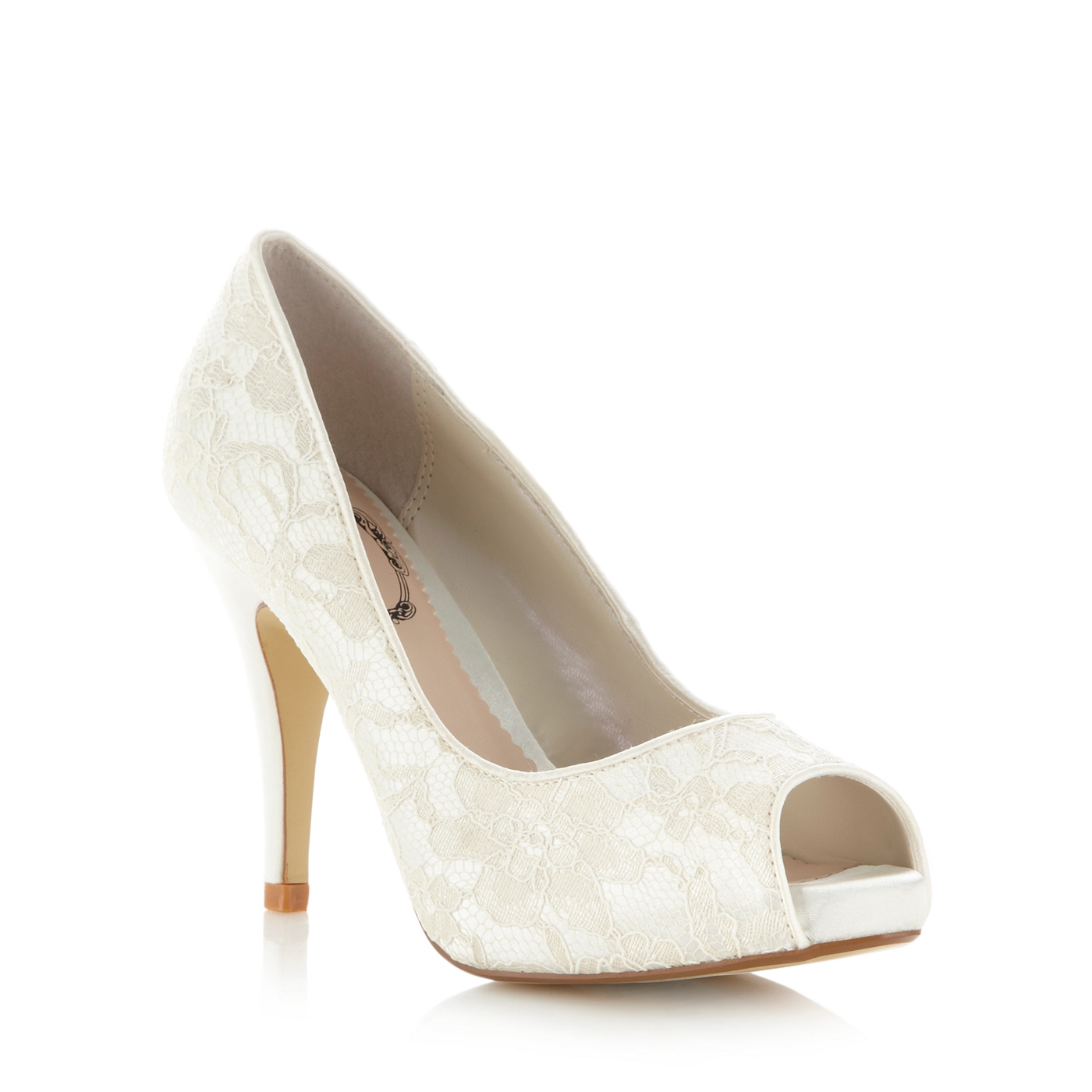 Debut Ivory lace high court shoes