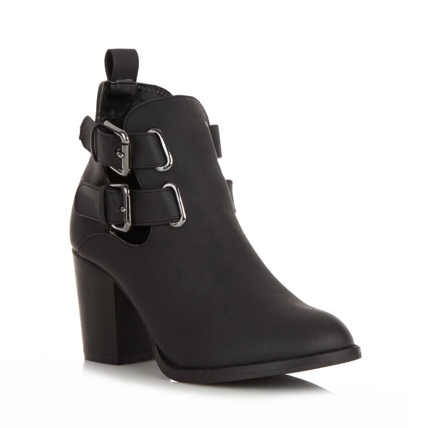 Red Herring Black cut out mid ankle boots