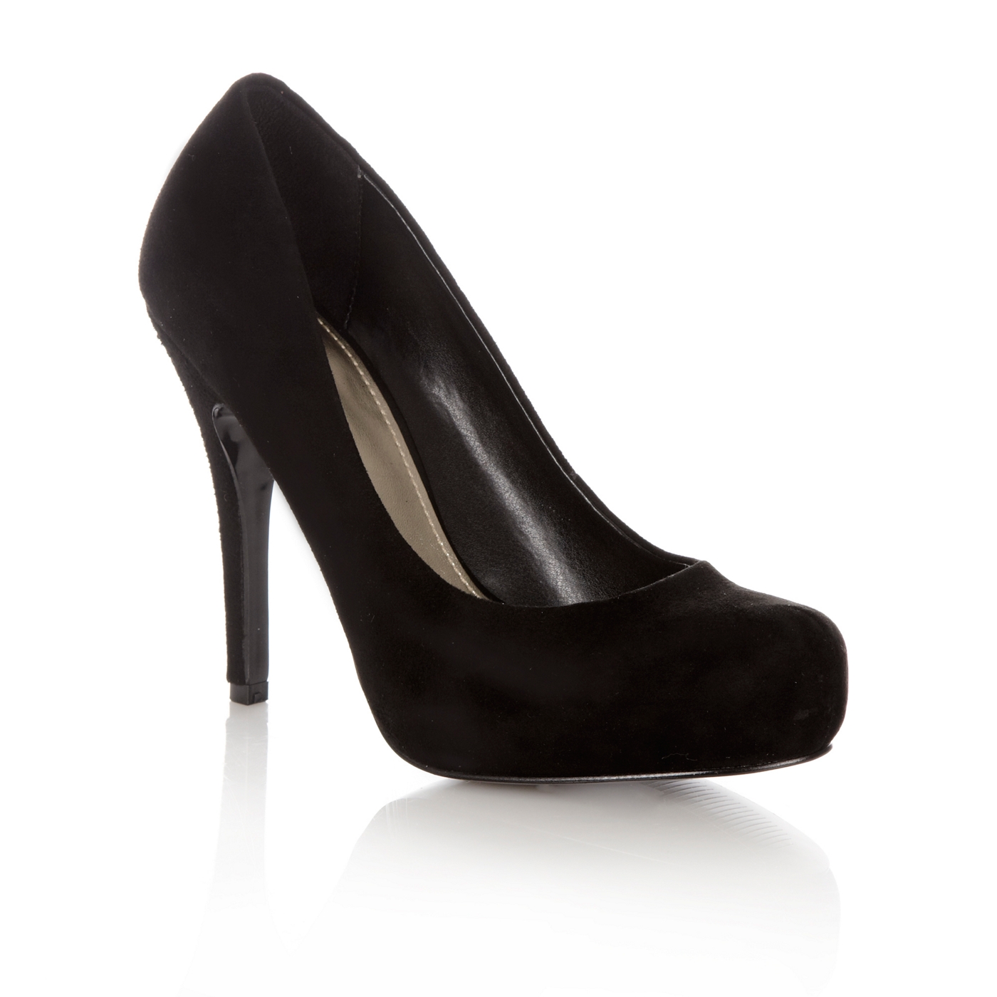 J by Jasper Conran Black high heel suede court shoes