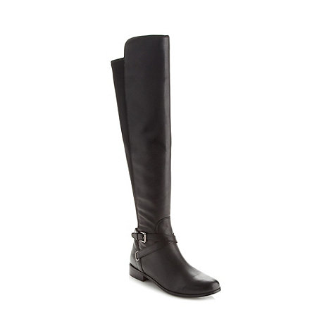 Betty Jackson.Black Designer black leather over the knee boots- at ...
