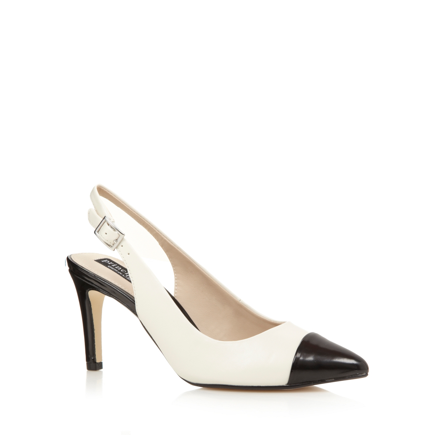 Principles by Ben de Lisi Designer off white colour block slingback courts