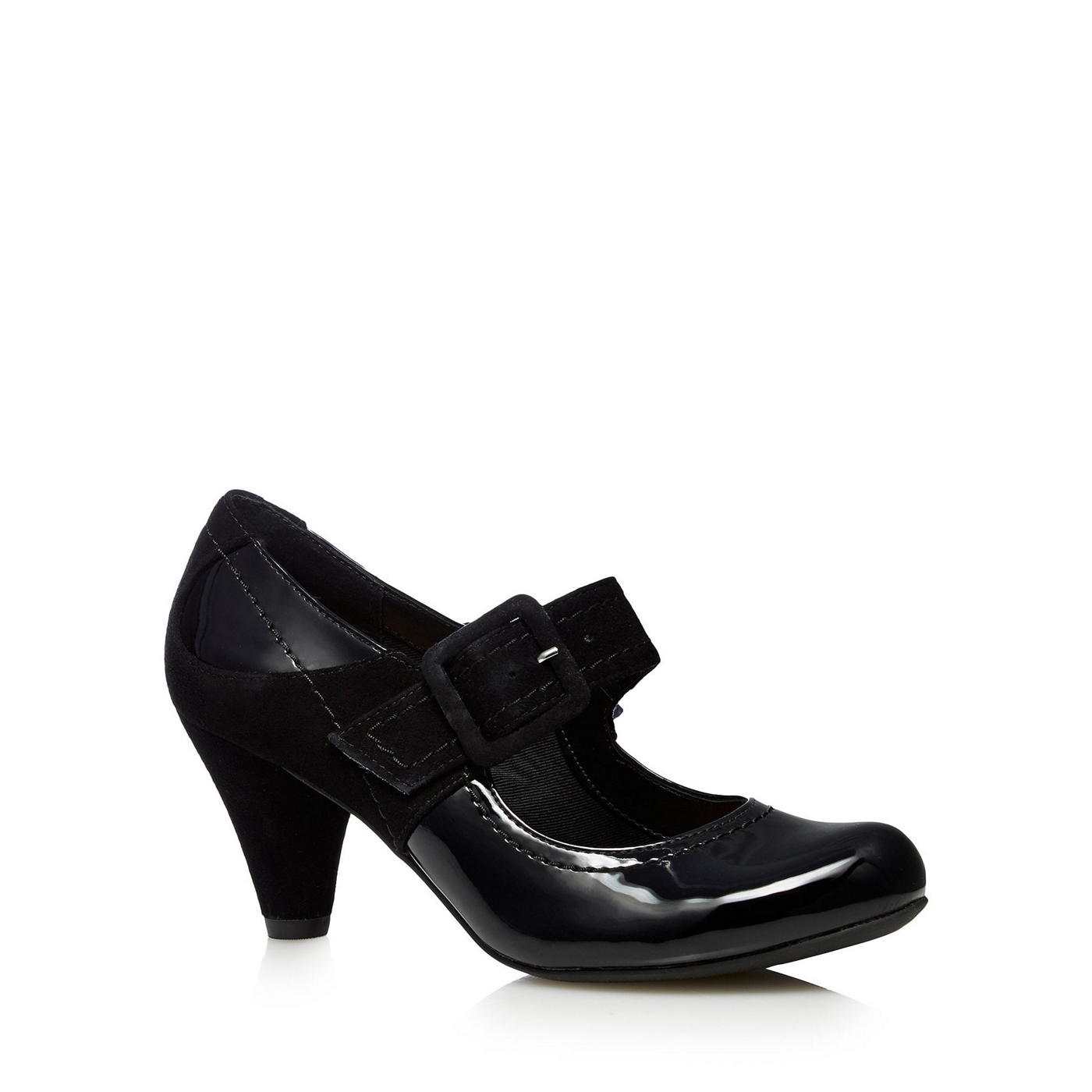 Clarks Black Coolest Berry mary jane mid heel shoes