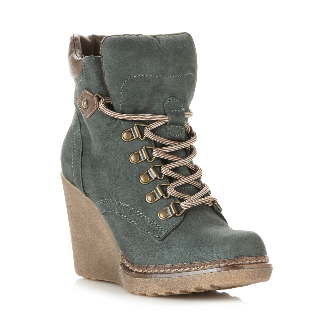 Call It Spring Khaki Con high wedge boot