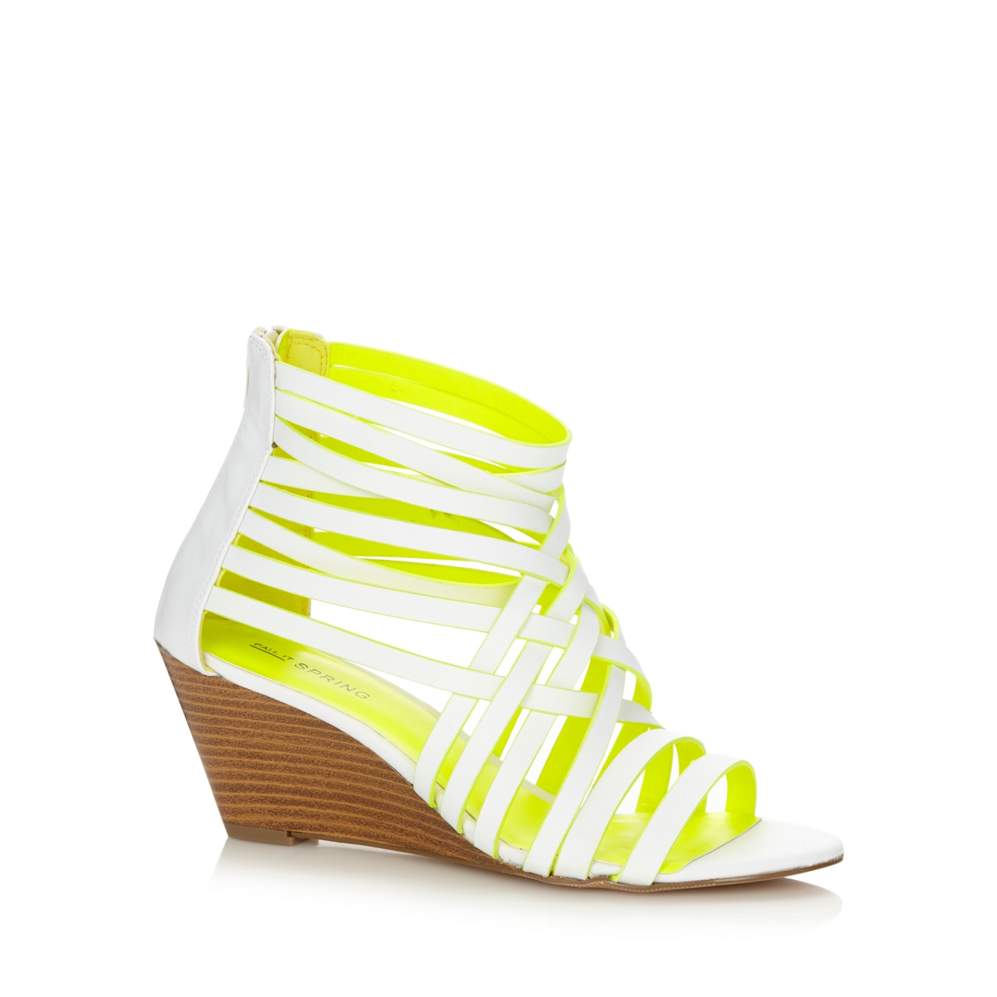 Call It Spring White Legerasien mid wedge sandals