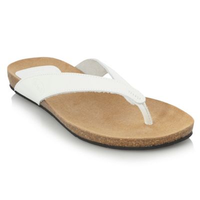 Off white leather strapped flip flops - Debenhams.com