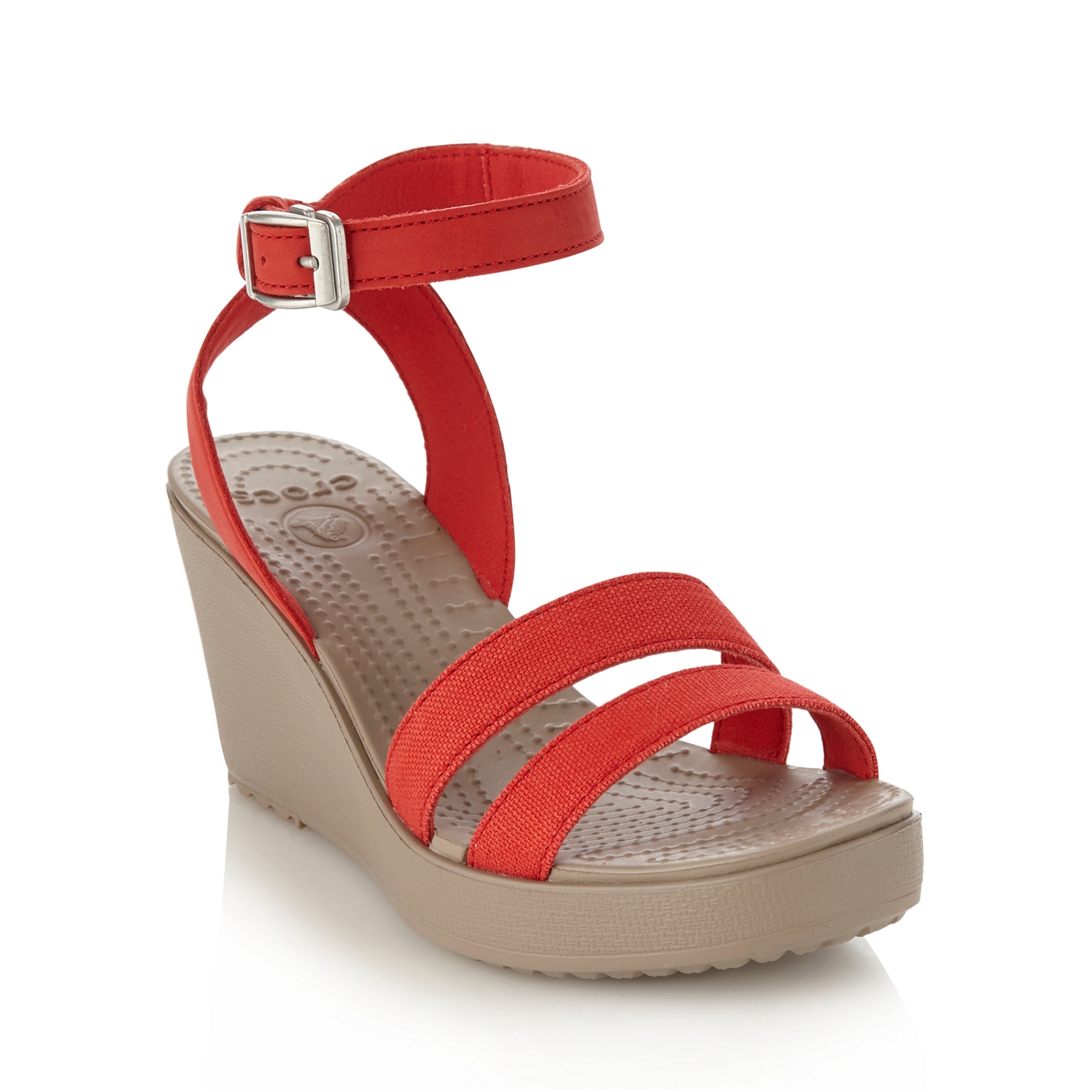 Crocs Red high wedge heeled sandals