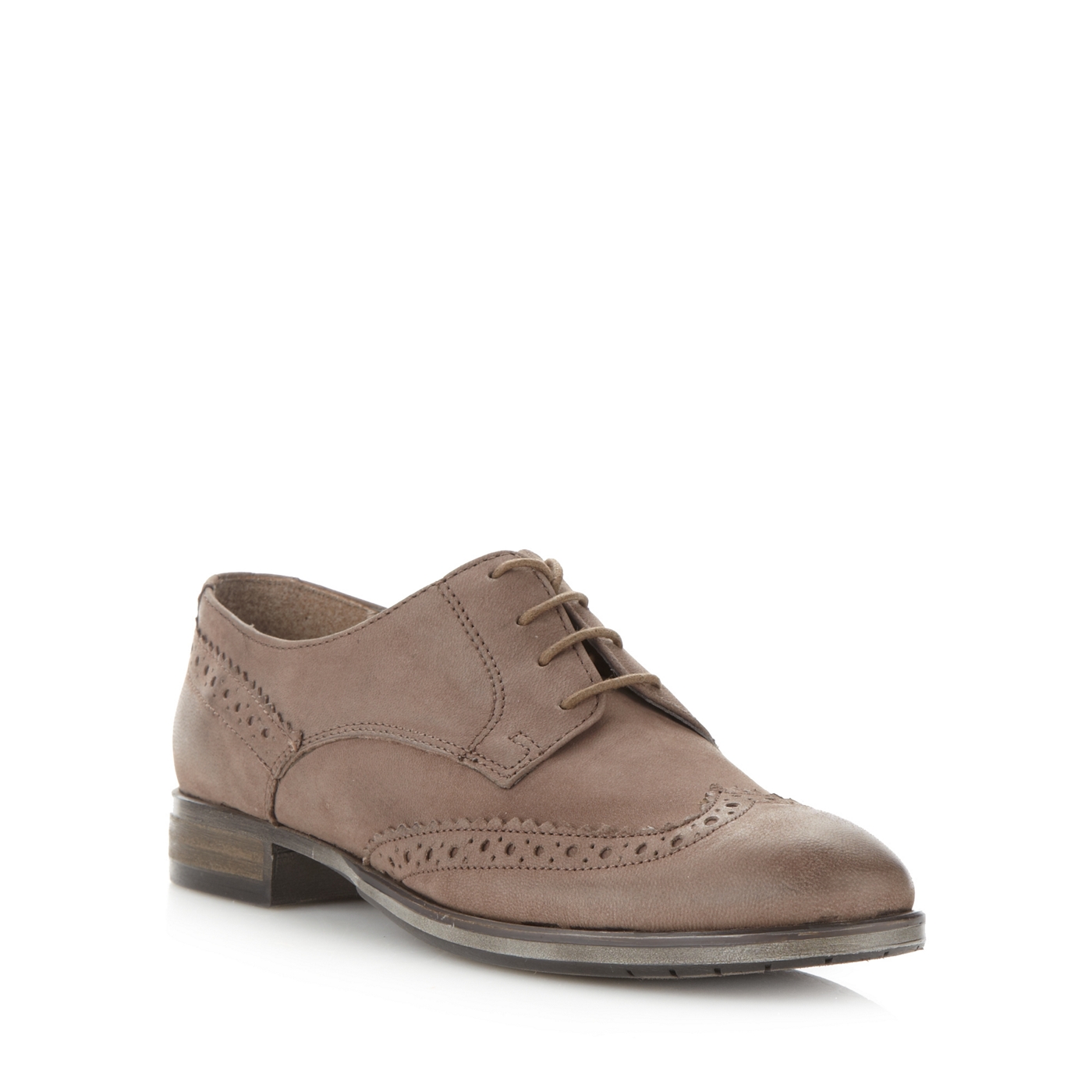 Faith Taupe leather lace up brogues