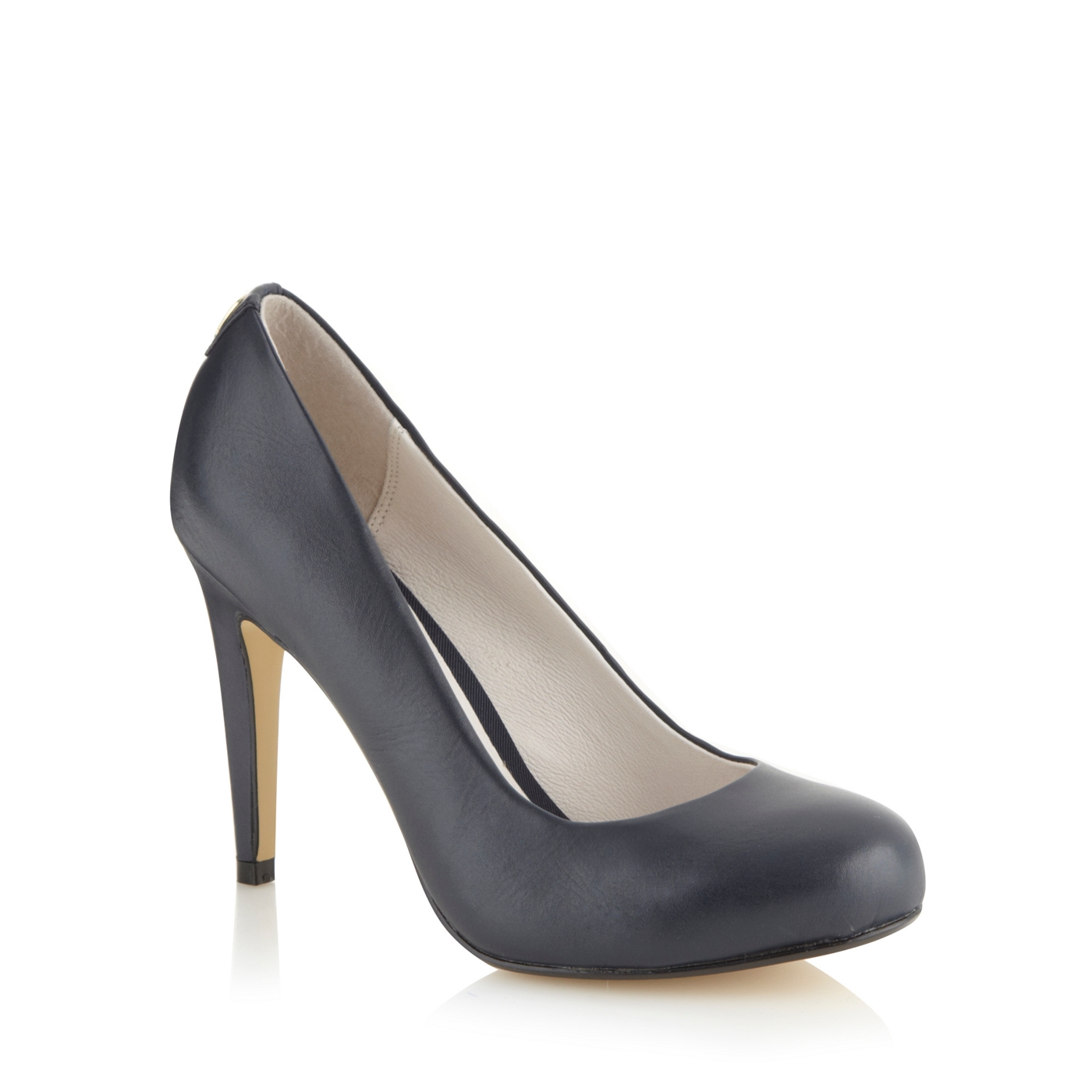 Faith Navy leather high court shoes