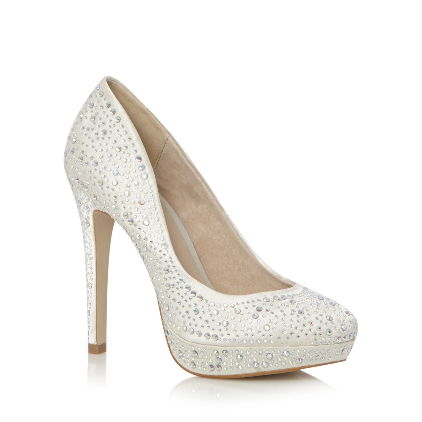 Faith Ivory sequinned court shoes