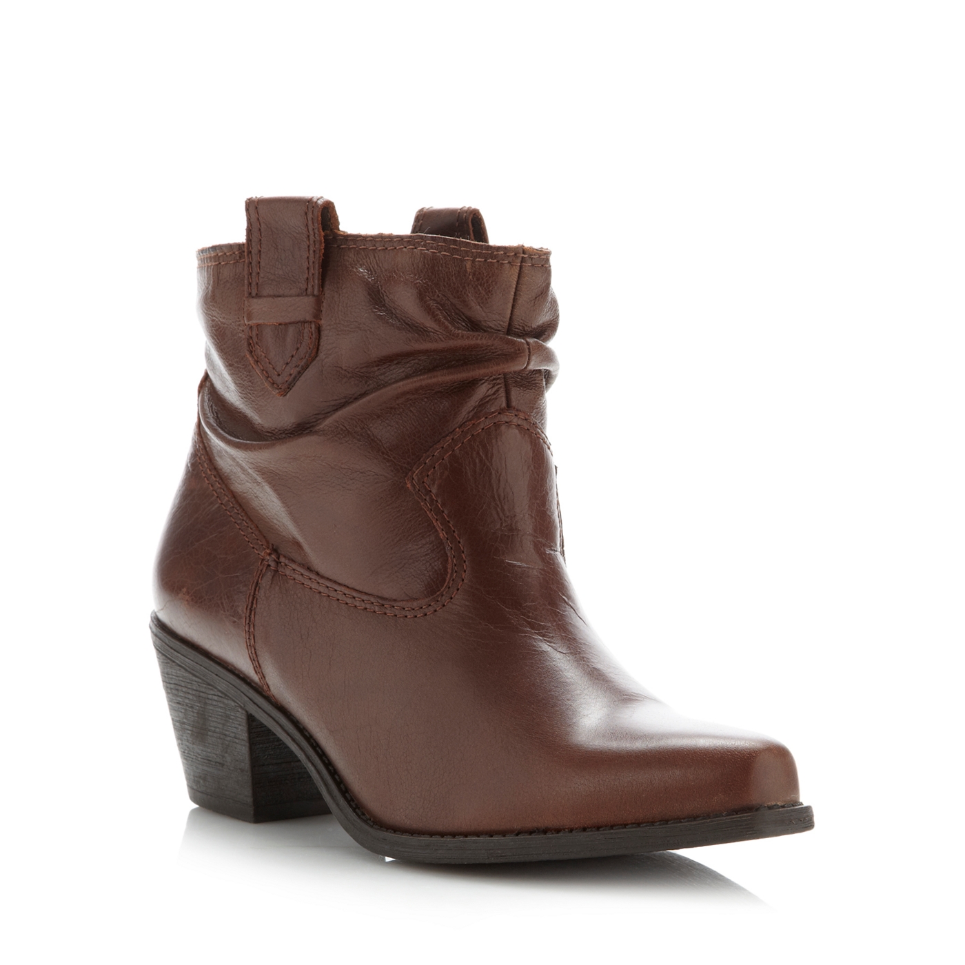 Faith Tan cowboy style ankle boots