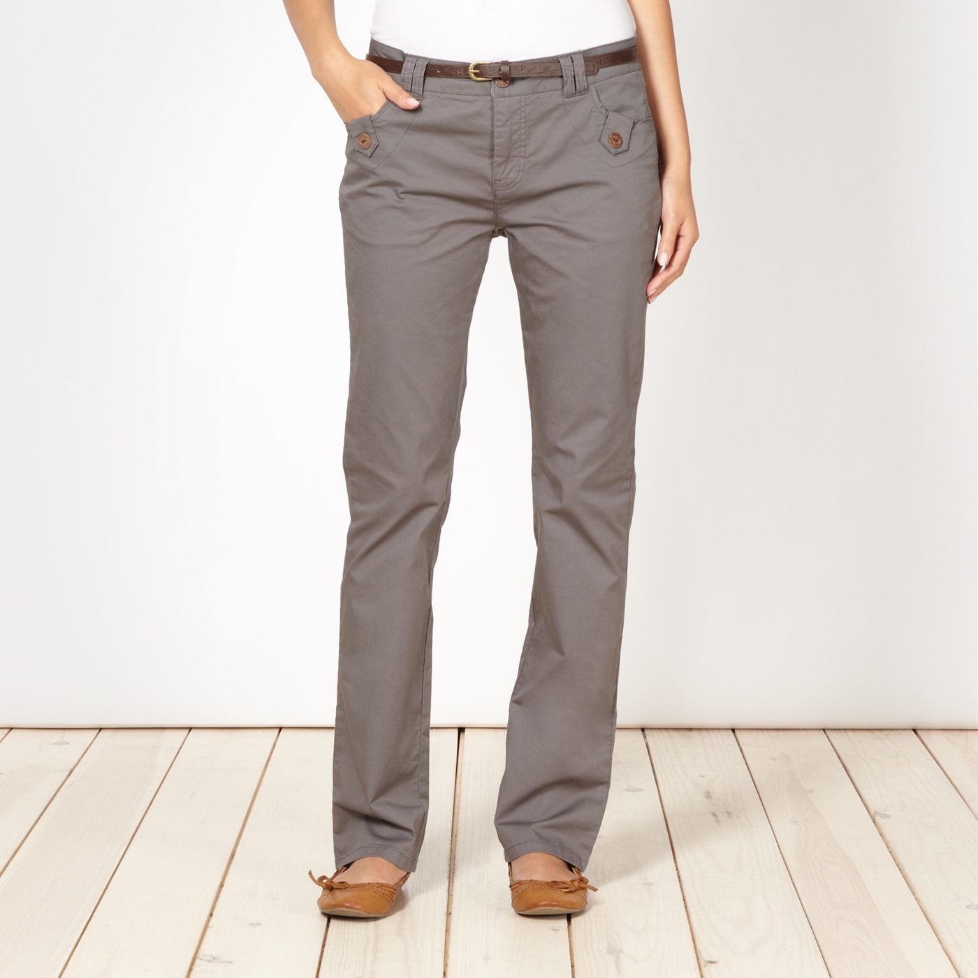 Mantaray Grey belted chinos