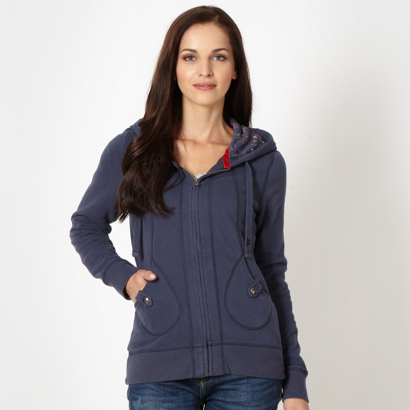 Mantaray Navy zip through sweat jacket