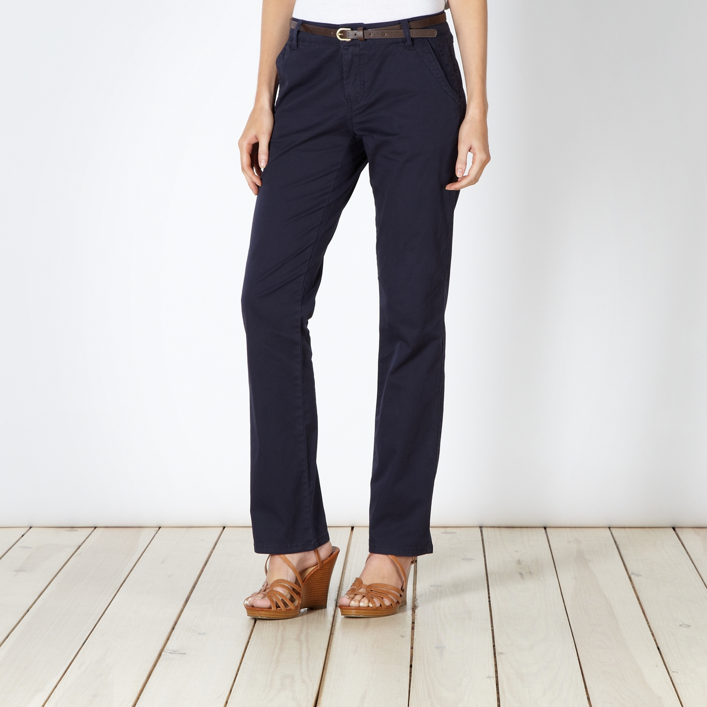 Mantaray Navy belted chinos