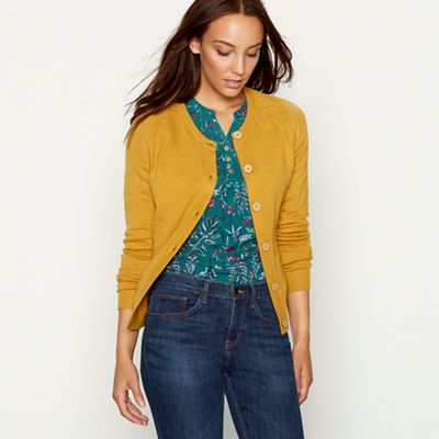 Mantaray - Dark yellow button through cardigan