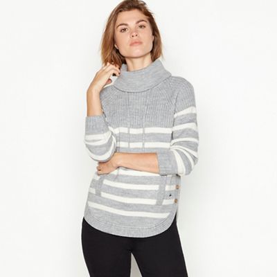 Mantaray - Grey striped wool blend jumper