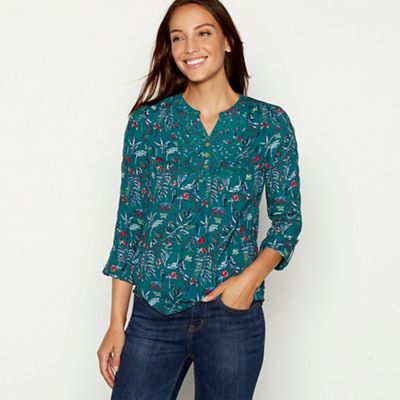 Mantaray - Green floral print shirt