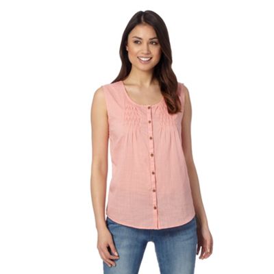 Mantaray Pale pink plain pleat button vest- at Debenhams.com