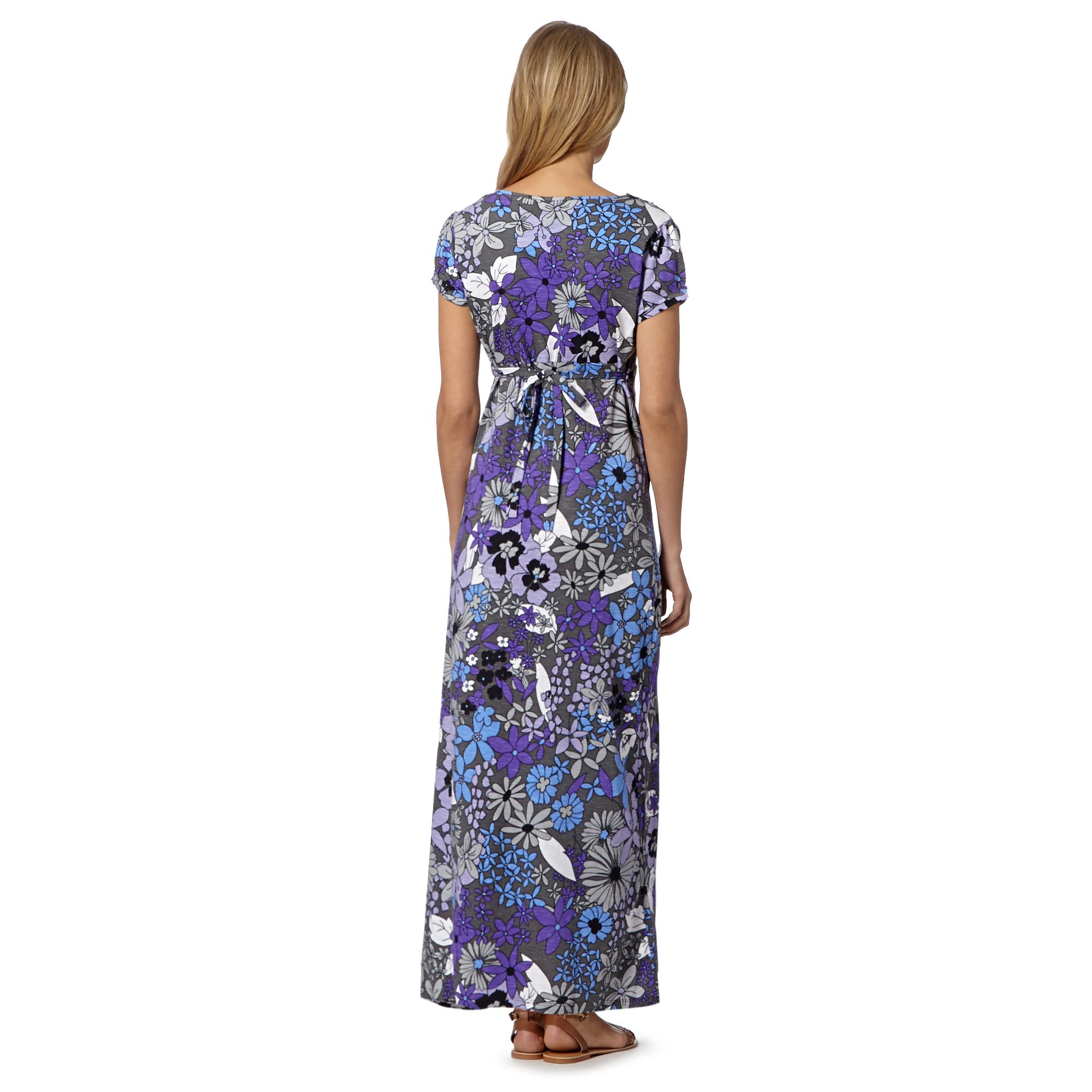 Mantaray Purple Floral Self Tie Maxi Dress From Debenhams | eBay