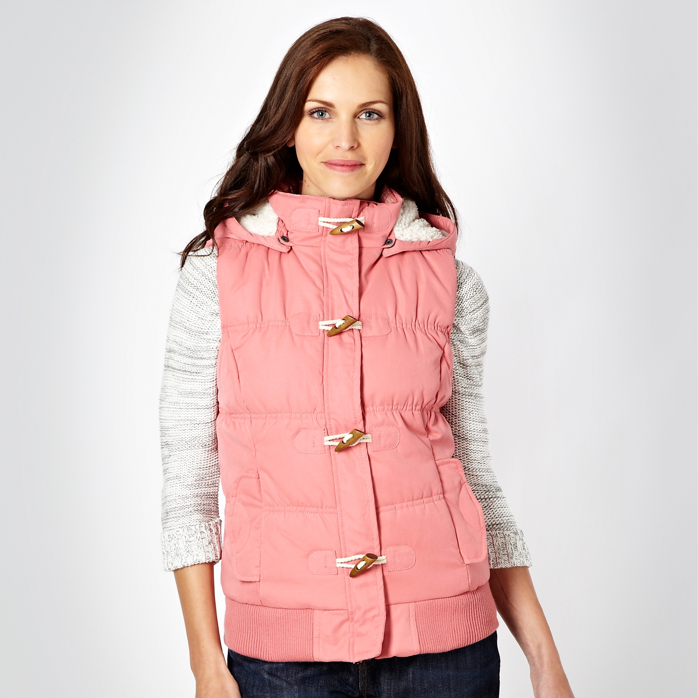 Mantaray Dark pink hooded toggle gilet