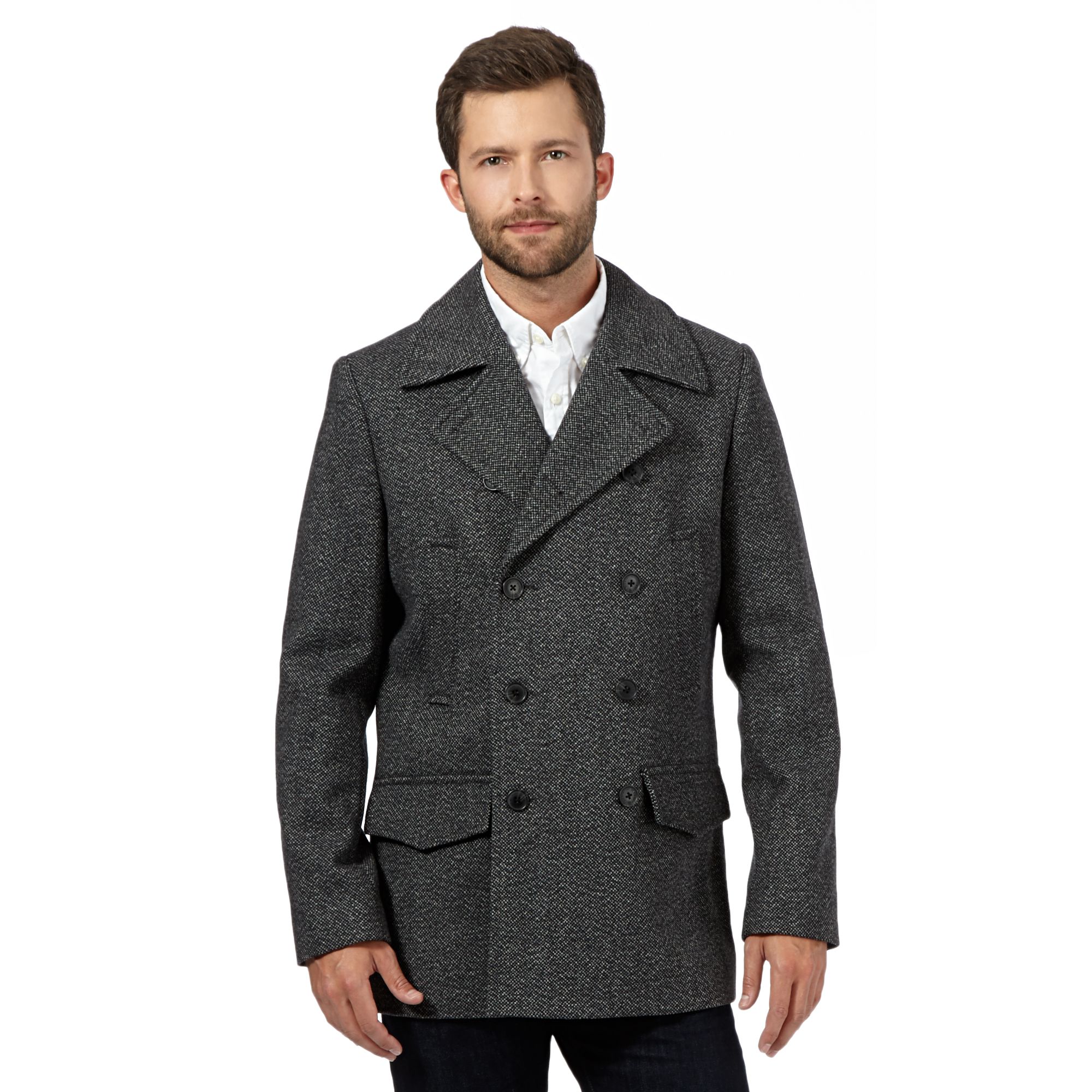 Hammond & Co. By Patrick Grant Mens Big And Tall Grey Wool Blend Pea ...