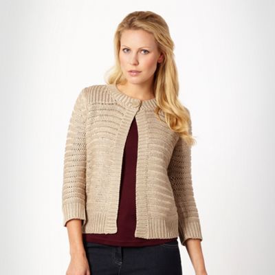 Beige tape knitted cardigan   Cardigans   Jumpers & cardigans   Women 