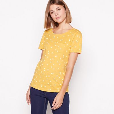 The Collection - Yellow spot print cotton t-shirt