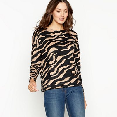 The Collection - Natural zebra print dolman top