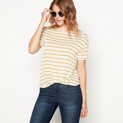 The Collection - Yellow stripe print knit t-shirt