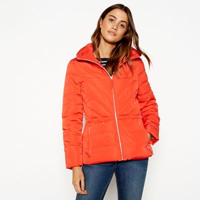 The Collection - Orange padded hooded jacket