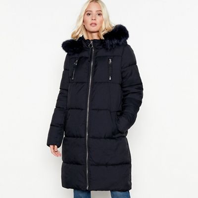 The Collection - Navy padded longline coat