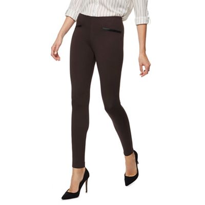 The Collection - Dark brown ponte leggings