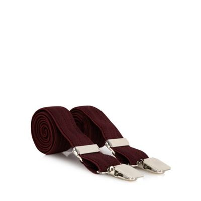 Osborne - Wine slim herringbone braces