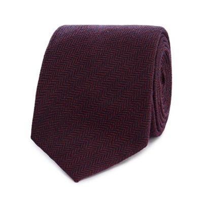 Hammond & Co. by Patrick Grant - Red wool blend plain tie