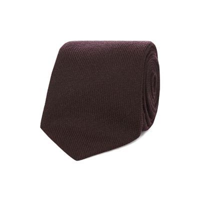 J by Jasper Conran - Wine red textured luxury tie