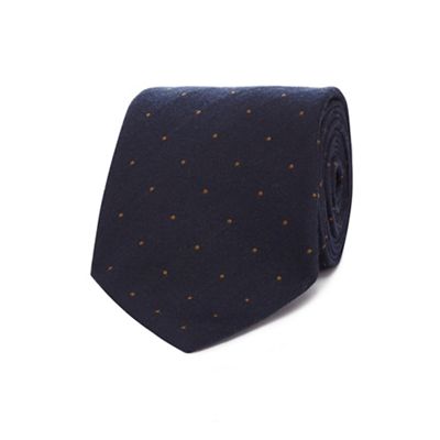 J by Jasper Conran - Navy spot print luxury tie