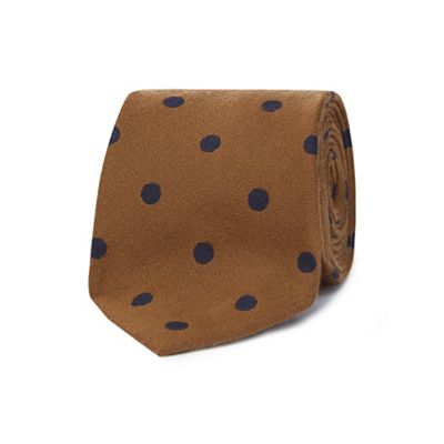 J by Jasper Conran - Gold luxury polka dot slim tie