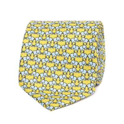 The Collection - Yellow elephant print tie