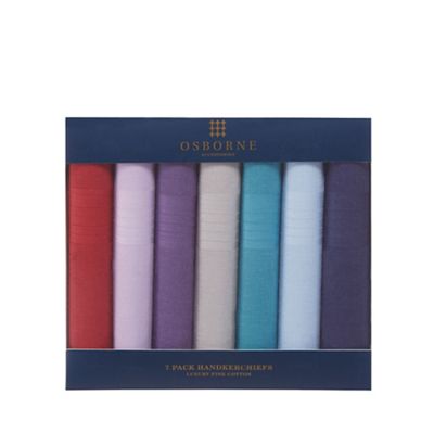 Osborne - Pack of seven multi-coloured handkerchiefs