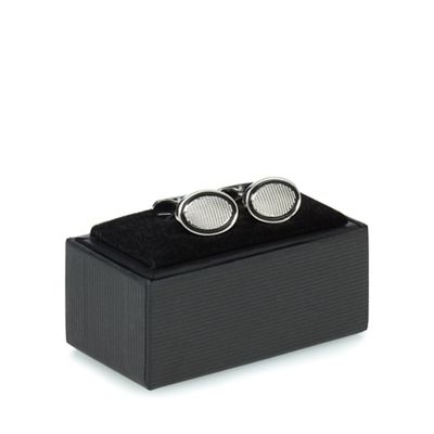 The Collection - Silver oval cufflinks in a gift box