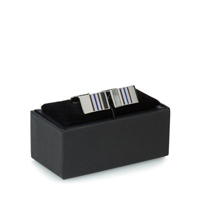 The Collection - Silver striped cufflinks